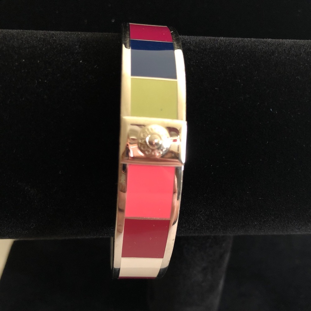 Coach Multi-color Silver Tone Bangle Bracelet - Picture 4 of 5